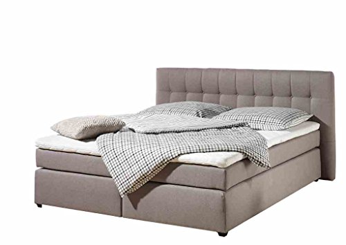 Maintal Boxspringbett Jeremy, 160 x 200 cm, Strukturstoff, 7-Zonen-Kaltschaum Matratze H2, taupe von Maintal Betten