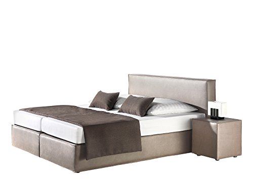 Maintal Boxspringbett Carva, 100 x 200 cm, Kunstleder, Bonellfederkern Matratze h2, granit von Maintal Betten