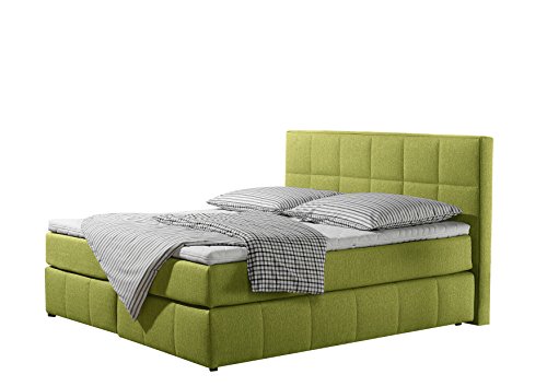 Maintal Boxspringbett Casano, 140 x 200 cm, Strukturstoff, Bonellfederkern Matratze h2, lemon von Maintal Betten