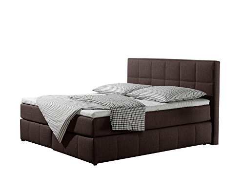 Maintal Boxspringbett Casano, 160 x 200 cm, Strukturstoff, 7-Zonen-Kaltschaum Matratze h2, braun von Maintal Betten