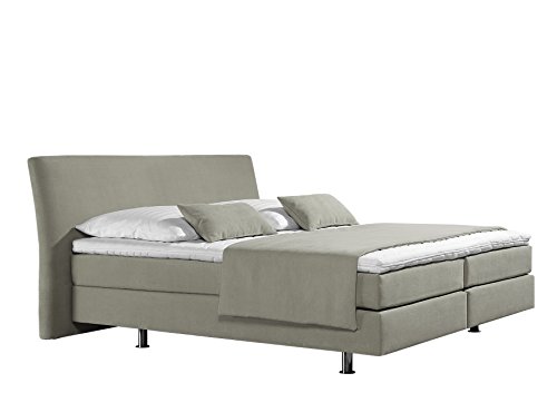 Maintal Boxspringbett Club, 140 x 200 cm, Strukturstoff, Bonellfederkern Matratze h2, ecru von Maintal Betten