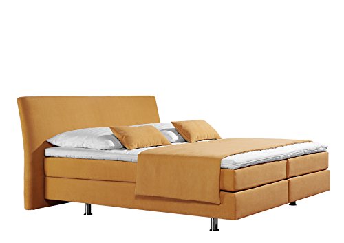 Maintal Boxspringbett Club, 140 x 200 cm, Strukturstoff, Bonellfederkern Matratze h2, gelb von Maintal Betten