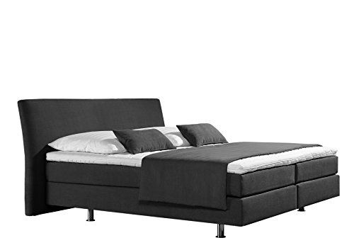 Maintal Boxspringbett Club, 180 x 200 cm, Strukturstoff, Bonellfederkern Matratze h2, anthrazit von Maintal Betten