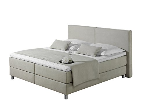 Maintal Boxspringbett Metropol, 100 x 200 cm, Strukturstoff, Bonellfederkern Matratze h2, ecru von Maintal Betten