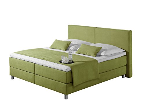 Maintal Boxspringbett Metropol, 180 x 200 cm, Strukturstoff, 7-Zonen-Tonnentaschenfederkern Matratze h2, lemon von Maintal Betten