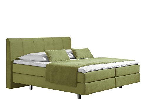 Maintal Boxspringbett Montepellier, 100 x 200 cm, Strukturstoff, Bonellfederkern Matratze h2, lemon von Maintal Betten