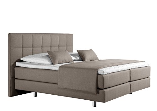 Maintal Boxspringbett Neon, 180 x 200 cm, Strukturstoff, Bonellfederkern Matratze h2, beige von Maintal Betten