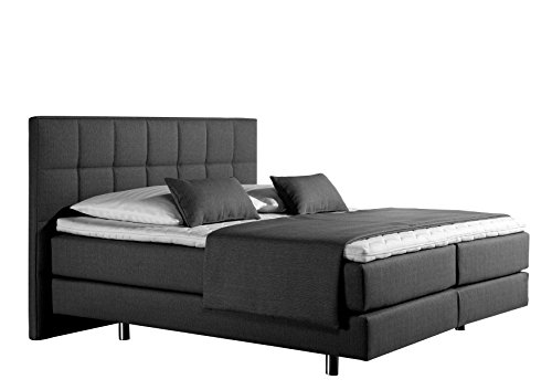 Maintal Boxspringbett Neon, 180 x 200 cm, Strukturstoff, Bonellfederkern Matratze h2, anthrazit von Maintal Betten