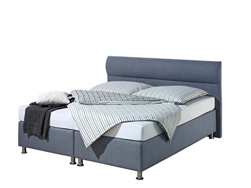 Maintal Boxspringbett Filipo, 100 x 200 cm, Stoff, Bonellfederkern Matratze h2, Blau von Maintal Betten