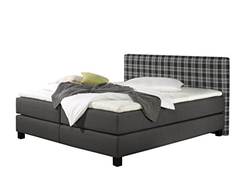 Maintal Boxspringbett Pinot, 180 x 200 cm, Stoff, Bonellfederkern Matratze h2, Anthrazit von Maintal Betten