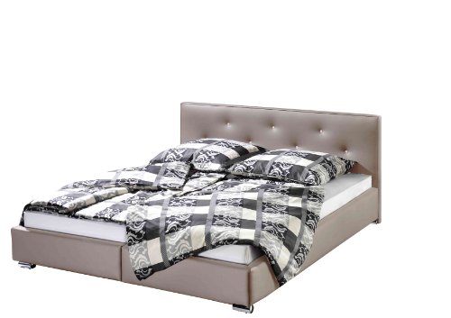 Maintal Polsterbett Kristall, 160 x 200 cm, Kunstleder, Bonellfederkern Matratze H2, taupe Maintal Polsterbett Kristall, 160 x 200 cm, Kunstleder, Bonellfederkern Matratze H2, taupe von Maintal Betten