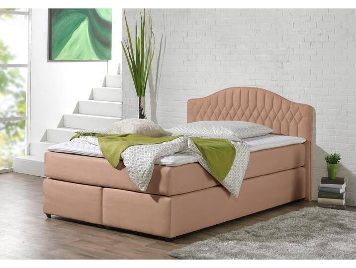 Boxspringbett MAINTAL, braun (cappuccino), Liegefläche B/L: 140cm x 200cm, H3, 7-Zonen-Kaltschaummatratze, Seitliche Einfassung Unterbox und Obermatratze: Mikrovelours (100% Polyester), Spiegelfläche der Unterbox und Obermatratze: 100% Polyester, Komplettbetten, in diversen Ausführungen von Maintal