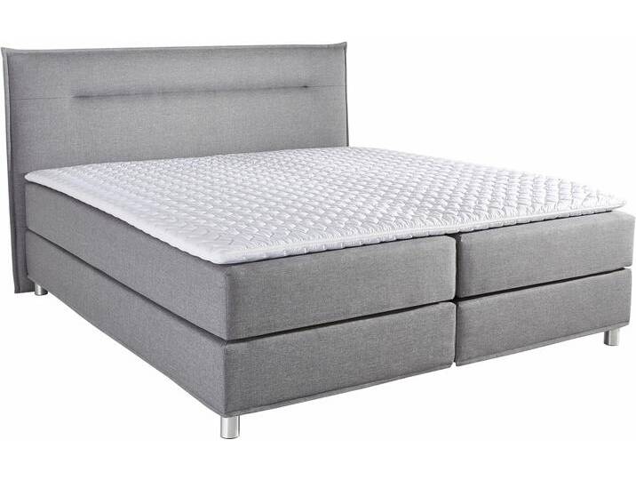 Boxspringbett MAINTAL, grau, Liegefläche B/L: 180cm x 200cm, H2, Tonnentaschen-Federkernmatratze, Bezug: Strukturstoff aus 100% Polyester, Bezug der Spiegelfläche Matratzendrell aus 100% Polyester, Bezug des Toppers: 100% Polyester, Komplettbetten, Boxspringbett, inkl. Topper von Maintal