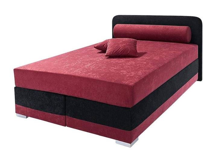 Maintal Boxspringbett Lago, in 3 verschiedenen Matratzenarten, H2 oder H3, rot schwarz, 7-Zonen-Tonnentaschen-Federkernmatratze , H4 (120 kg) von Maintal