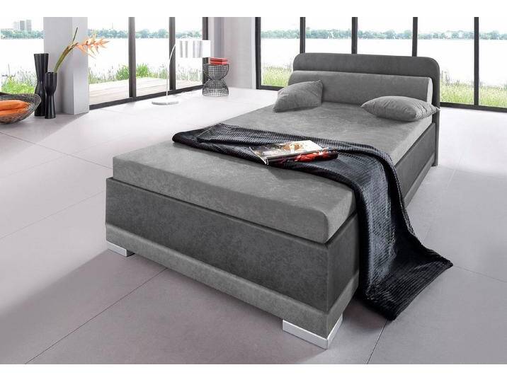 Maintal Polsterbett wahlweise mit Matratze und praktischen Bettkasten, in verschiedenen Größen und Farben erhältlich, grau, Mit Bettkasten, Festpolsterung von Maintal