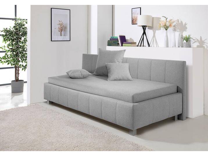 Polsterliege MAINTAL Mailo , grau, B:107cm L:218cm, Komplettbetten, mit Bettkasten, in 3 Breiten, Federkern- oder Bonellmatratze wählbar von Maintal