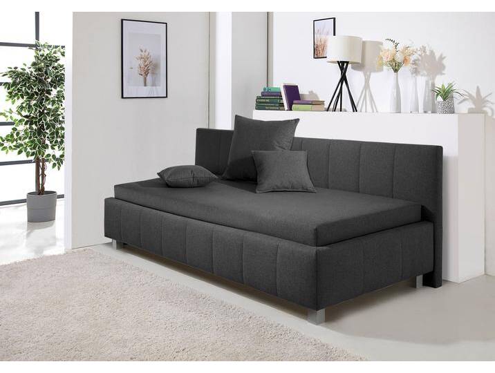 Polsterliege MAINTAL Mailo , grau (anthrazit), B:97cm L:218cm, Komplettbetten, mit Bettkasten, in 3 Breiten, Federkern- oder Bonellmatratze wählbar von Maintal
