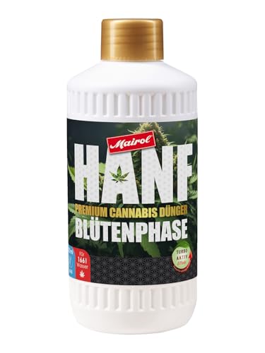 MAIROL Premium Cannabis Dünger Blütenphase, Made in Germany, Turbo-Aktiv Flüssigdünger Hanf-Dünger Pflanzendünger Blütendünger, Blüten Bloom Grower (Blütenphase (500ml)) von Mairol
