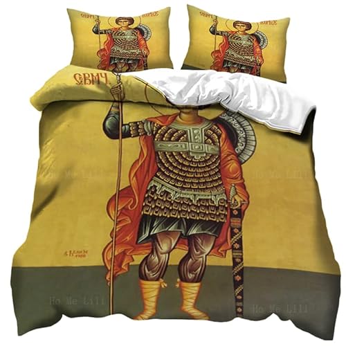 MaishaRui Bettbezug Set 135x200cm Christlicher Krieger Bettwäsche Set Religiöse Ikonen Mädchen Jugendliche Erwachsene 3 Stück Mikrofaser Betten Set Mit Reißverschluss und 2 Kissenbezug 80x80cm MaishaRui Bettbezug Set 135x200cm Christlicher Krieger Bettwäsche Set Religiöse Ikonen Mädchen Jugendliche Erwachsene 3 Stück Mikrofaser Betten Set Mit Reißverschluss und 2 Kissenbezug 80x80cm von MaishaRui