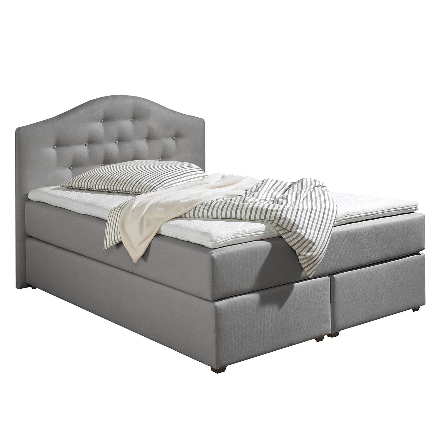 Maison Belfort Boxspringbett Ansmark 140x200 cm Strukturstoff Grau mit Matratze Modern von Maison Belfort