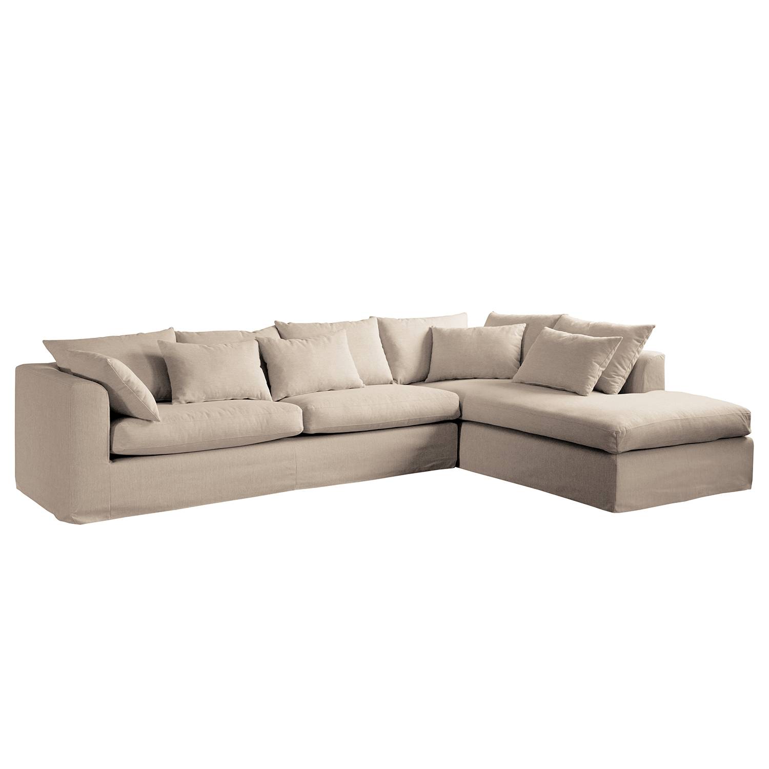 Maison Belfort Ecksofa Breves Beige Flachgewebe 299x90x213 cm von Maison Belfort