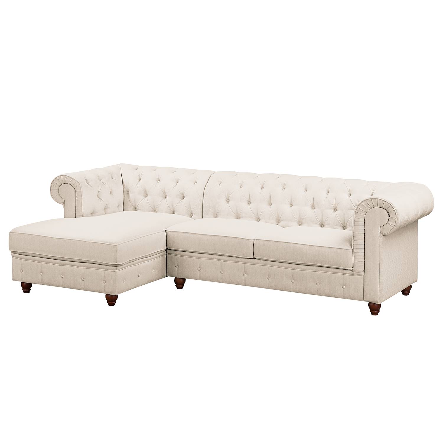 Maison Belfort Ecksofa Pintano 2-Sitzer Beige Webstoff 260x71x140 cm von Maison Belfort