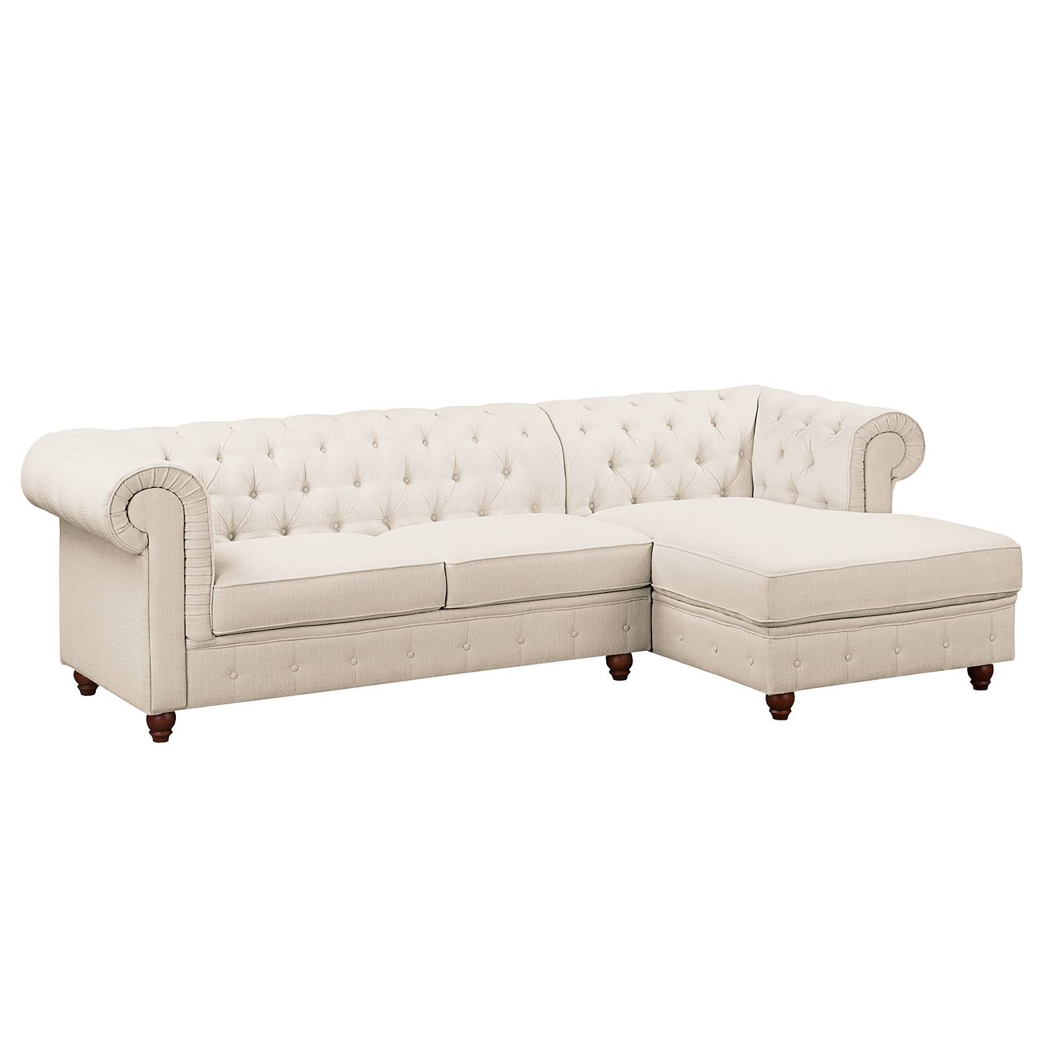 Maison Belfort Ecksofa Pintano 2-Sitzer Beige Webstoff 260x71x140 cm von Maison Belfort