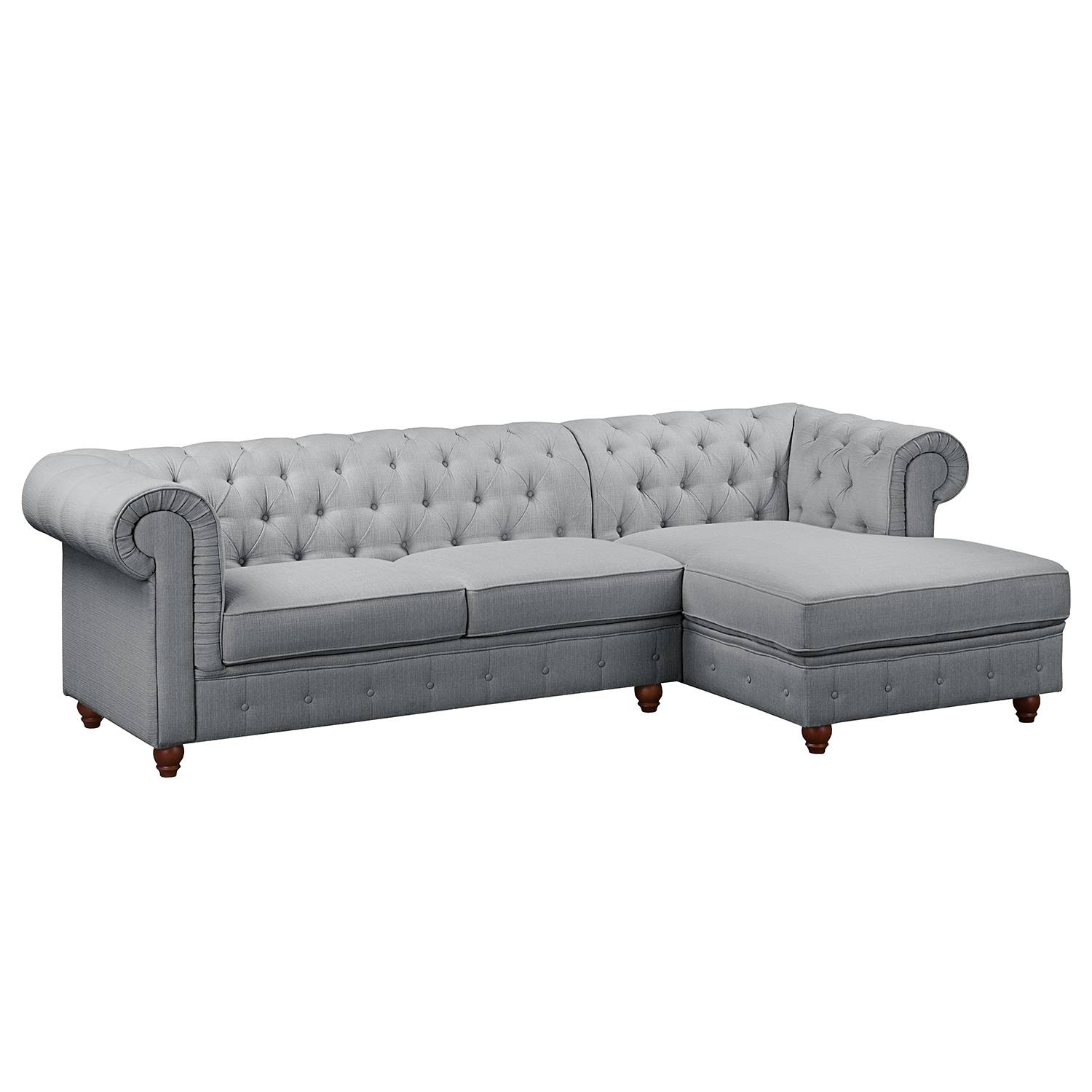 Maison Belfort Ecksofa Pintano 2-Sitzer Silbergrau Webstoff 260x71x140 cm von Maison Belfort