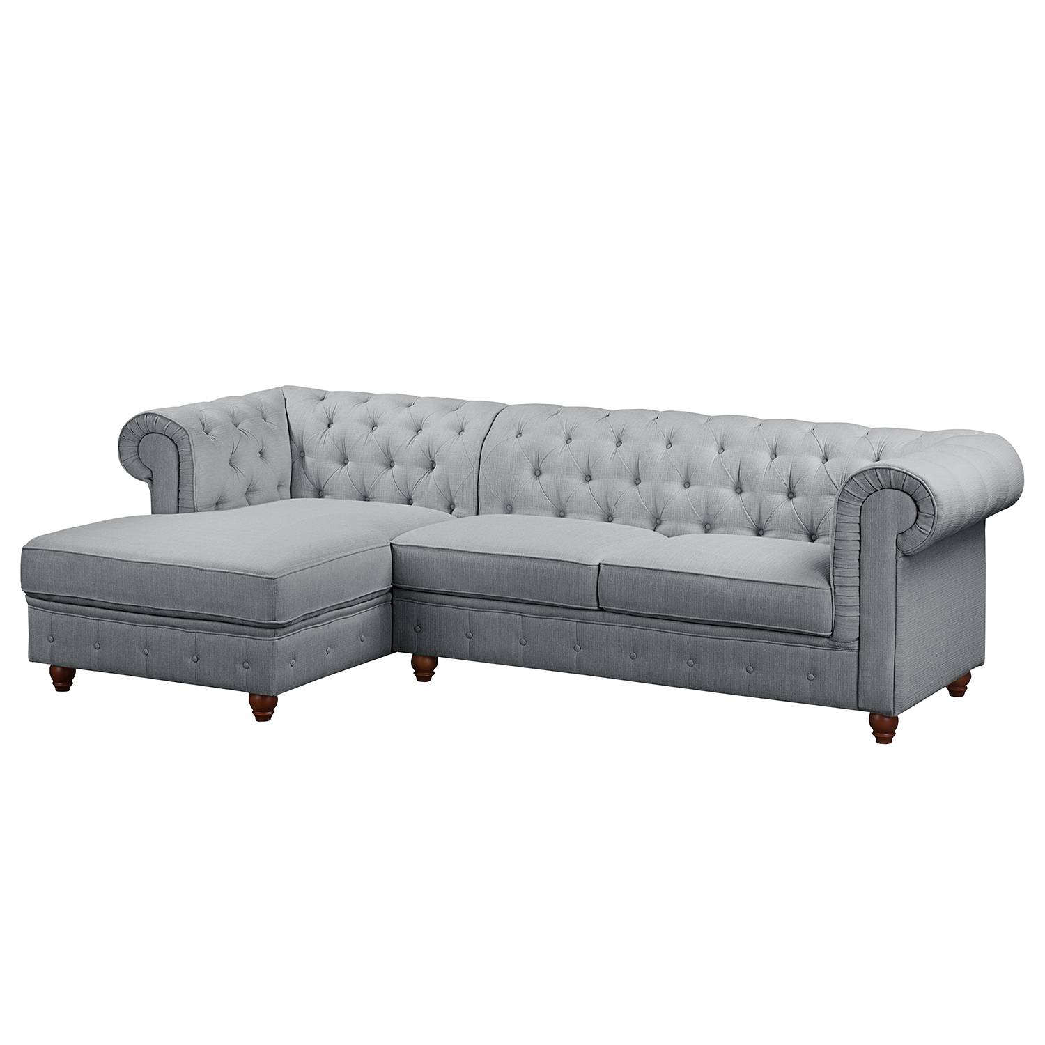 Maison Belfort Ecksofa Pintano 2-Sitzer Silbergrau Webstoff 260x71x140 cm von Maison Belfort