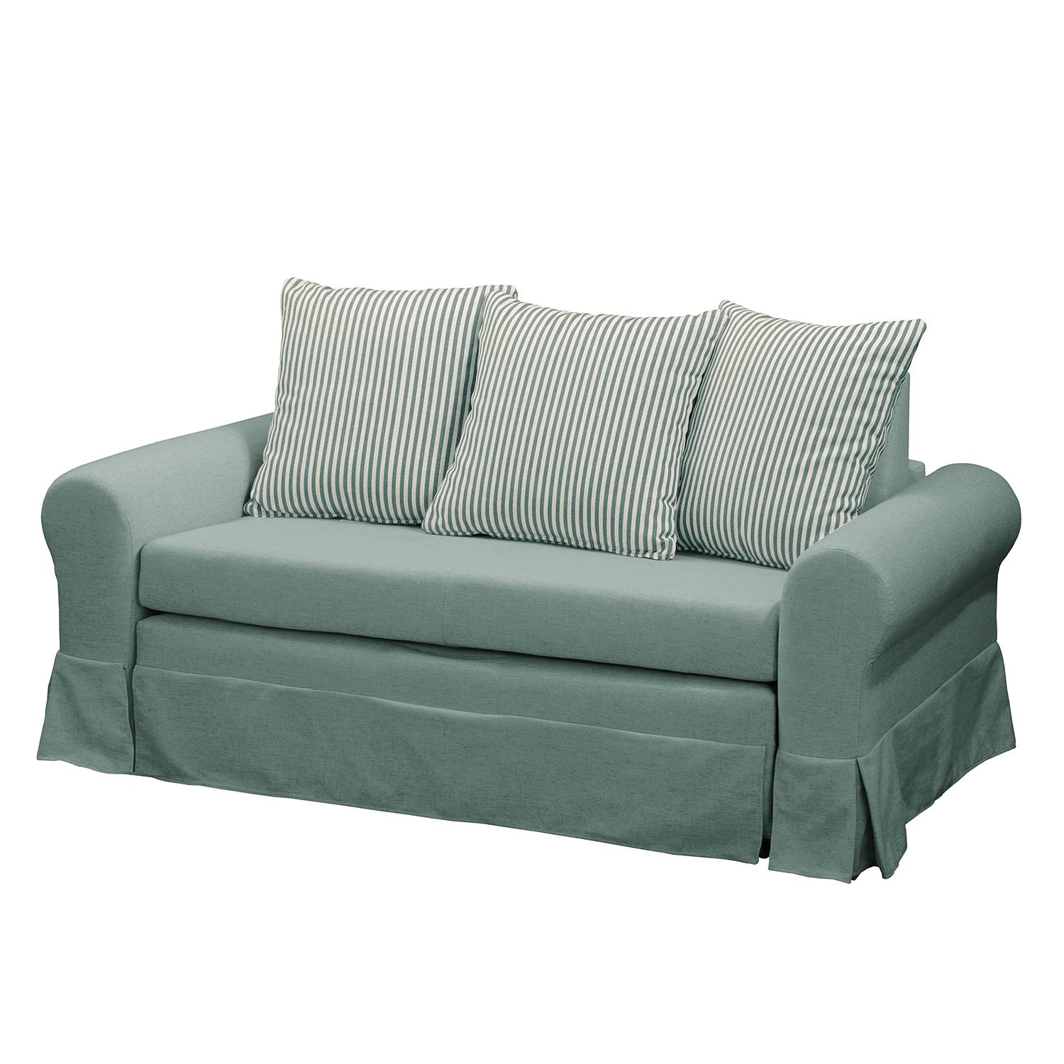 Maison Belfort Schlafsofa Latina XV Mintgrau Webstoff 165x90x90 cm mit Schlaffunktion und Bettkasten von mooved