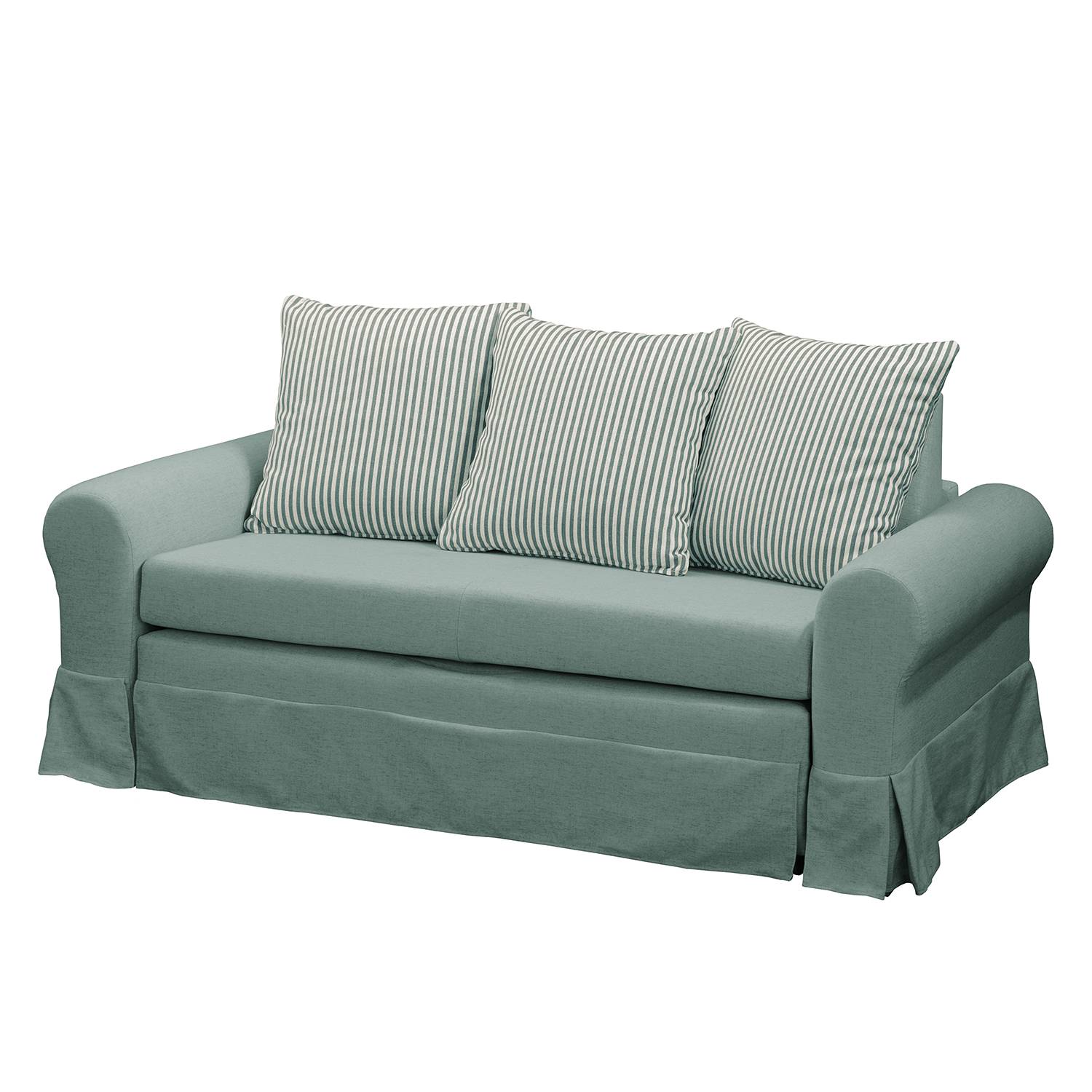 Maison Belfort Schlafsofa Latina XV Mintgrau Webstoff 185x90x90 cm mit Schlaffunktion und Bettkasten von mooved