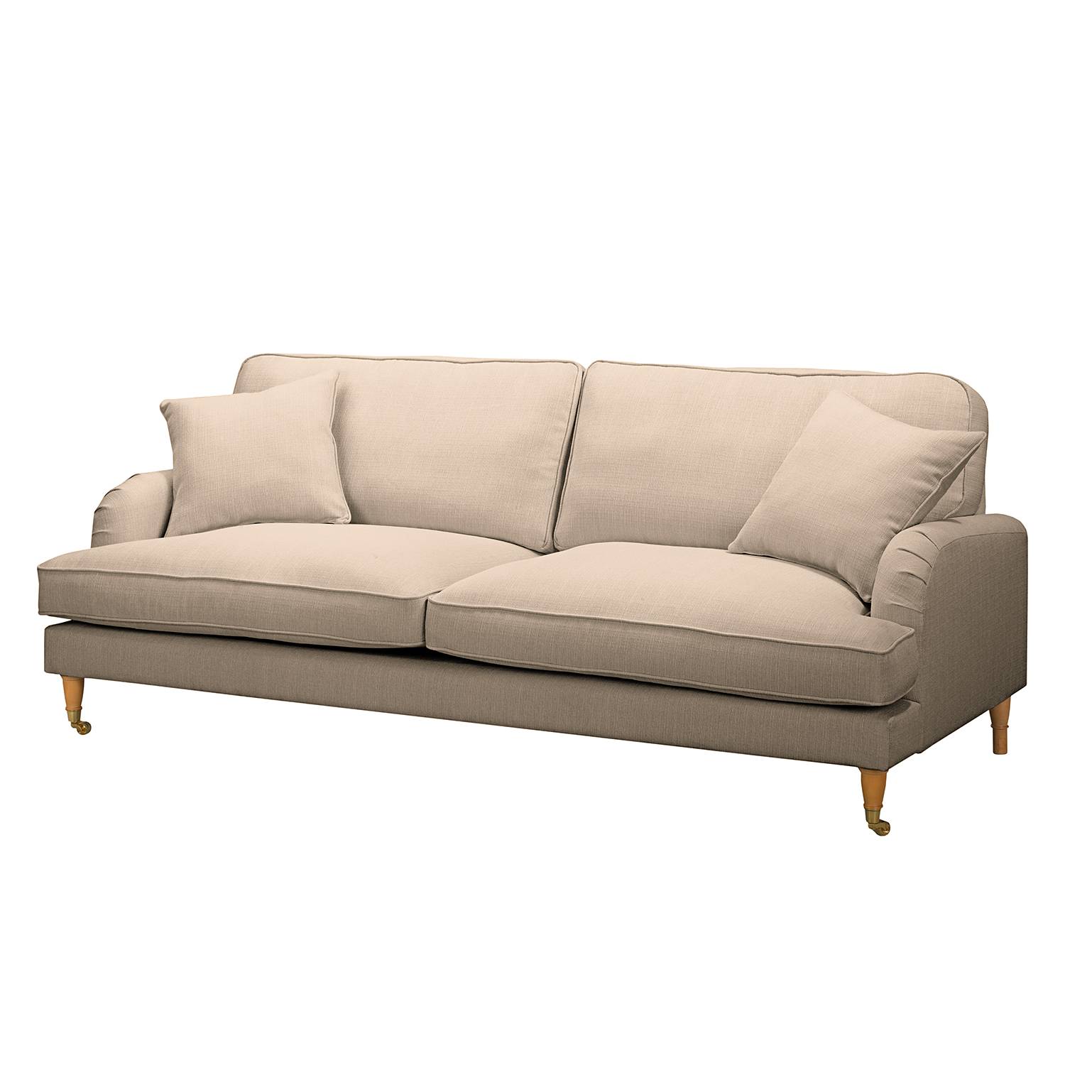 Maison Belfort Sofa Bethania II 3-Sitzer Cappuccino Webstoff 211x85x96 cm von Jack & Alice