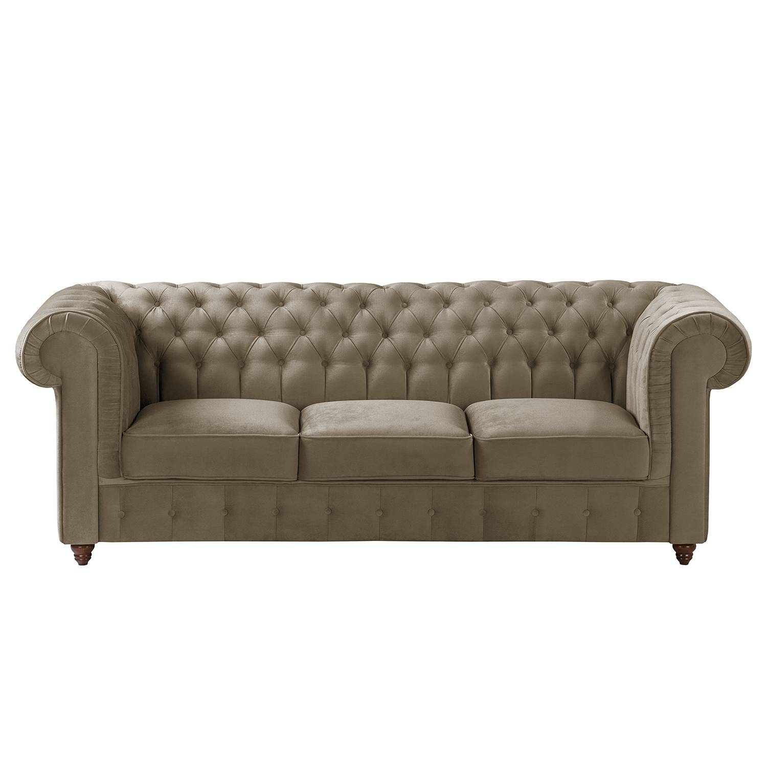 Maison Belfort Sofa Pintano 3-Sitzer Cappuccino Samt 223x77x92 cm von Maison Belfort