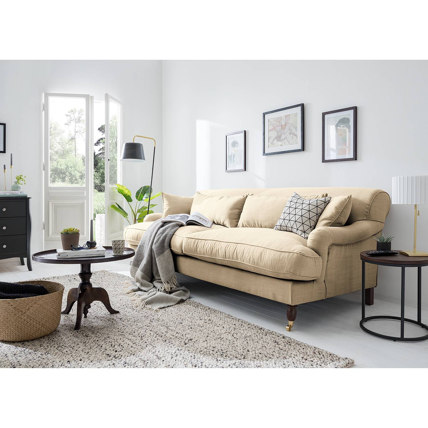 Maison Belfort Sofa Stenum 3-Sitzer Sand Webstoff 237x91x112 cm von Maison Belfort