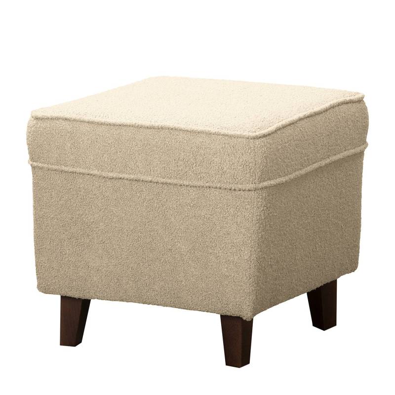 home24 Ohrensessel Beige Bouclé Stoff Nola mit Hocker 80 x 95 x 78cm von home24