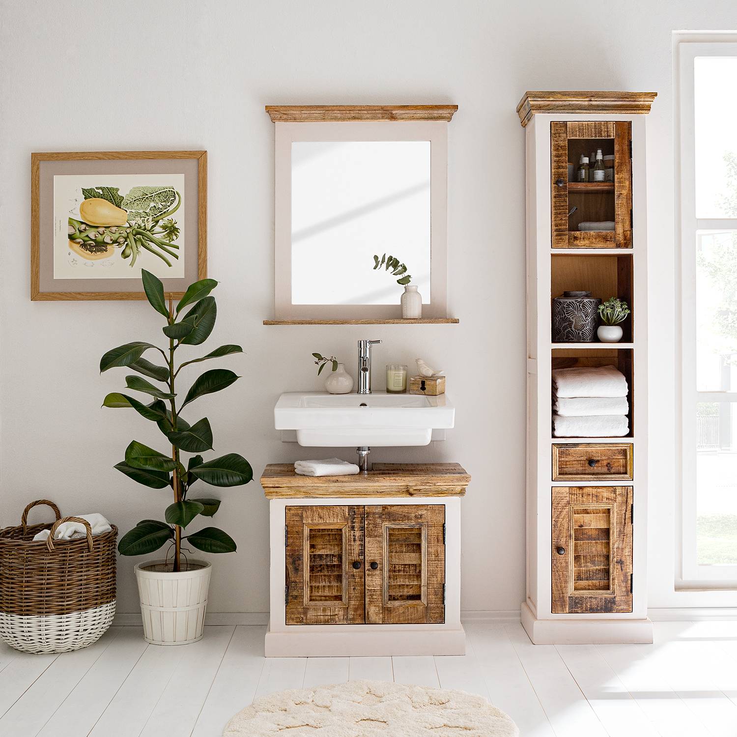 home24 Waschbeckenunterschrank 70 x 60 x 40cm Braun/Weiß/Weiß home24 Waschbeckenunterschrank 70 x 60 x 40cm Braun/Weiß/Weiß von home24