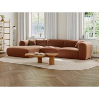 Großes Ecksofa - Ecke links - Strukturstoff - Terracotta - POGNI von Maison Céphy von Maison Céphy