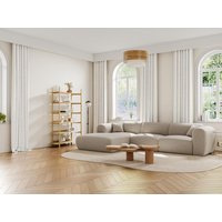 Großes Ecksofa - Ecke links - melierter Stoff - Beige - POGNI von Maison Céphy von Vente-unique