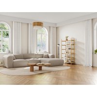 Großes Ecksofa - Ecke rechts - melierter Stoff - Beige - POGNI von Maison Céphy von Maison Céphy