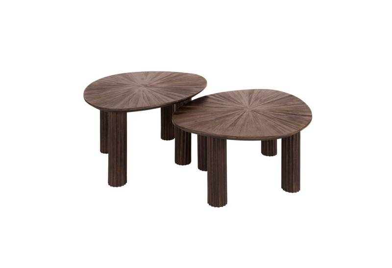 Maison ESTO Couchtisch 2er Couchtisch-Set MANU organische Form dunkelbraun (2´er Set), organische Tischplatte von Maison ESTO