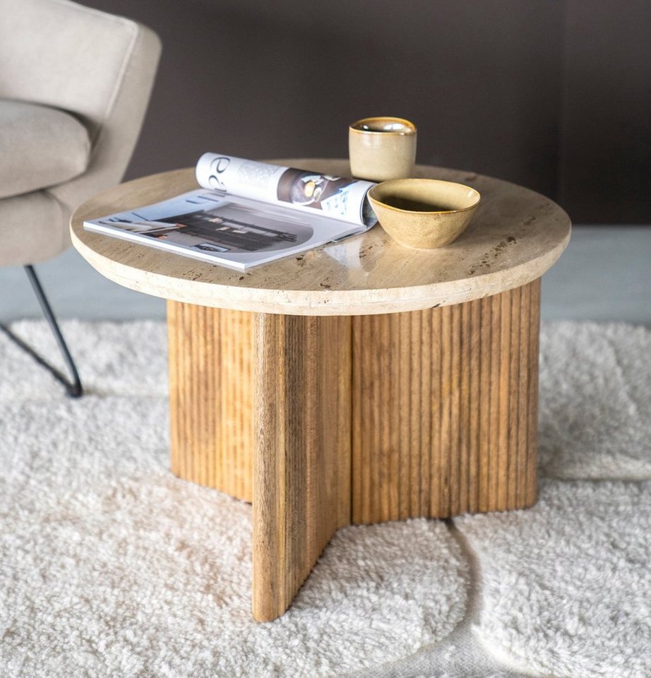 Maison ESTO Couchtisch Beistelltisch rund 60 cm Tischplatte aus TRAVERTIN Maison ESTO Couchtisch Beistelltisch rund 60 cm Tischplatte aus TRAVERTIN von Maison ESTO