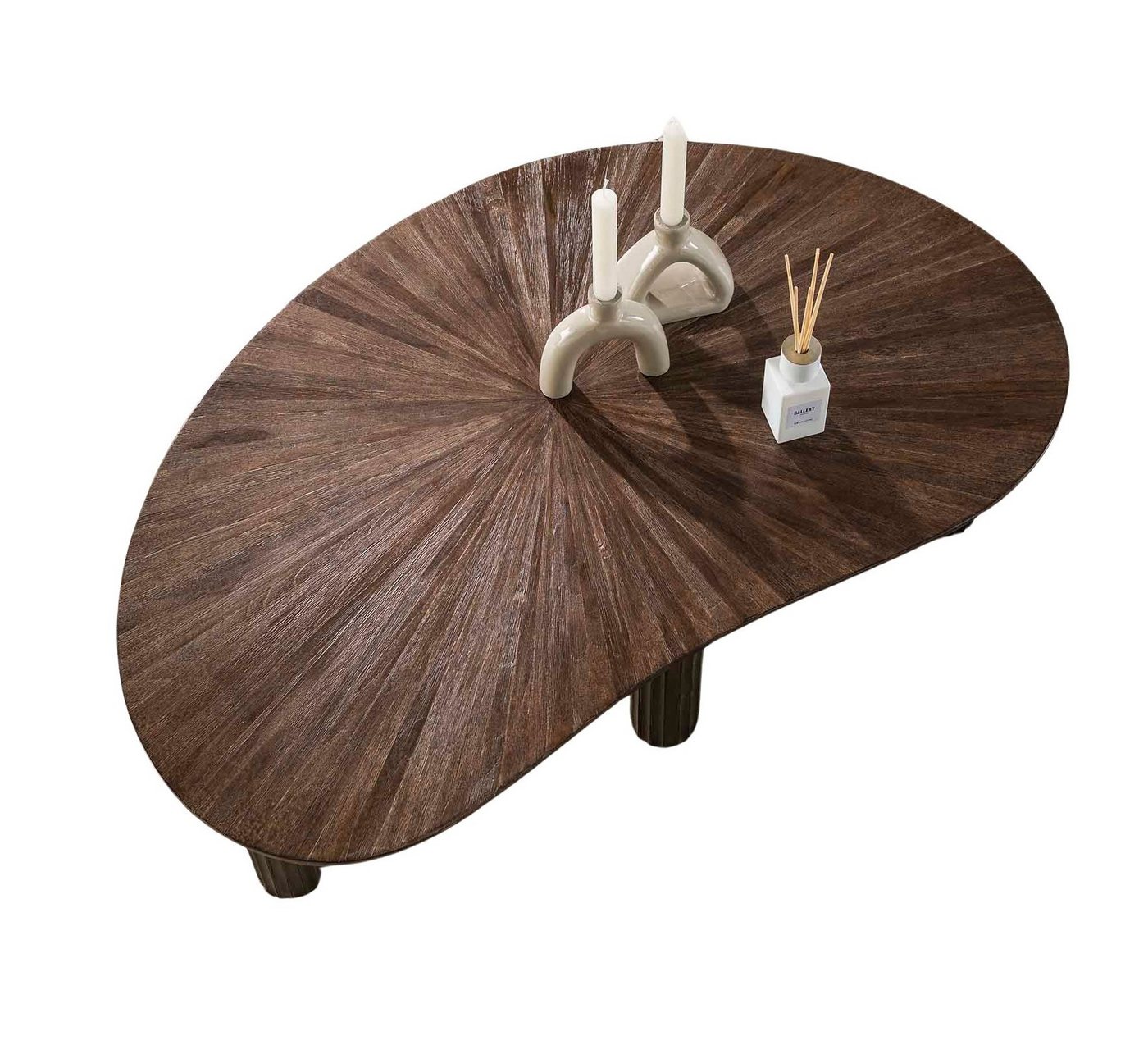 Maison ESTO Couchtisch MOJO nierenförmig aus Teakholz, dunkelbraun Wohnzimmertisch 110x68, Design-Tisch mit organischer Form von Maison ESTO
