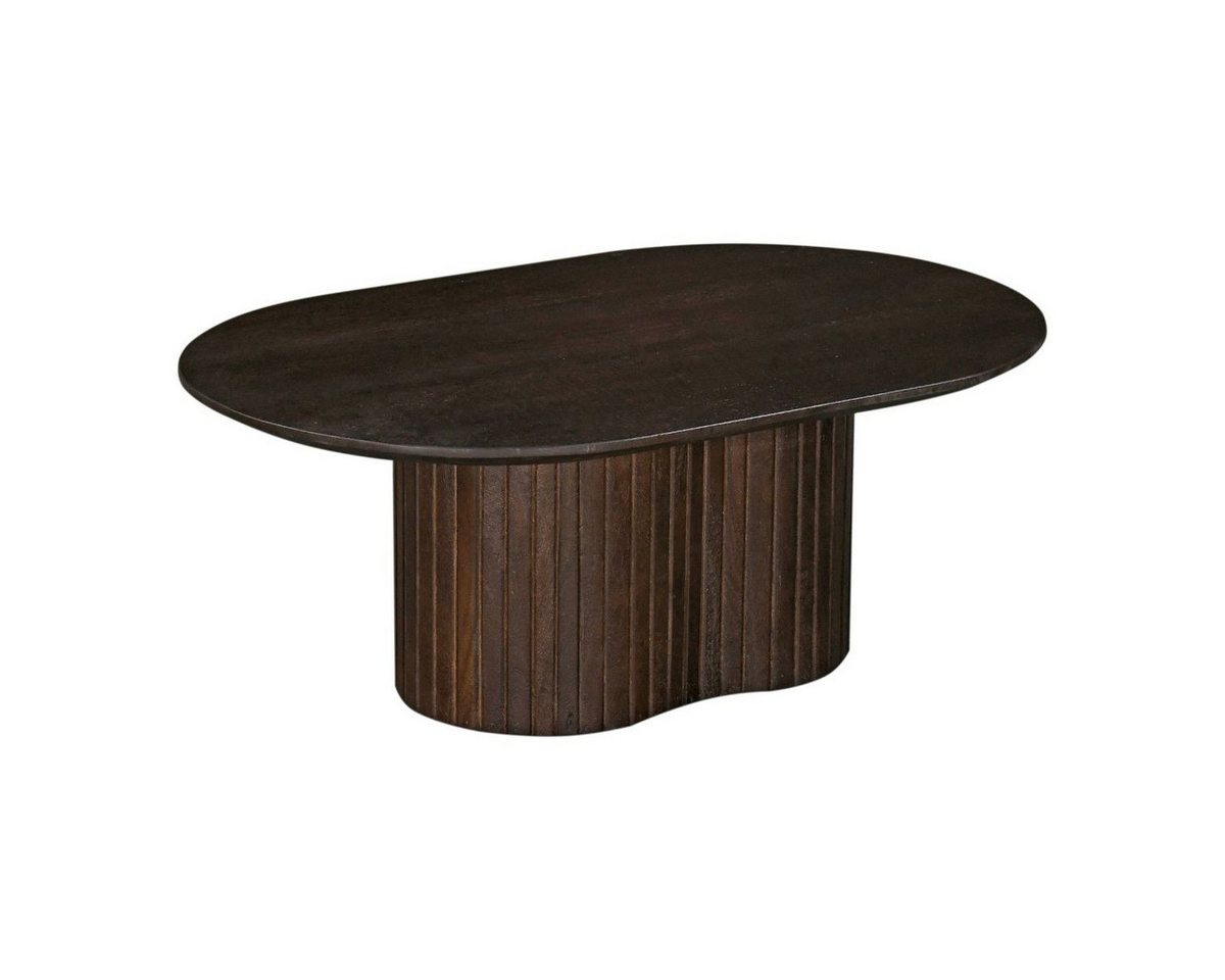 Maison ESTO Couchtisch Nami Curve, Mangoholz, oval, 90x60x35 cm, Braun/Schwarz, Passend für Japandi-, Skandi- oder Zen-Wohnkonzepte von Maison ESTO