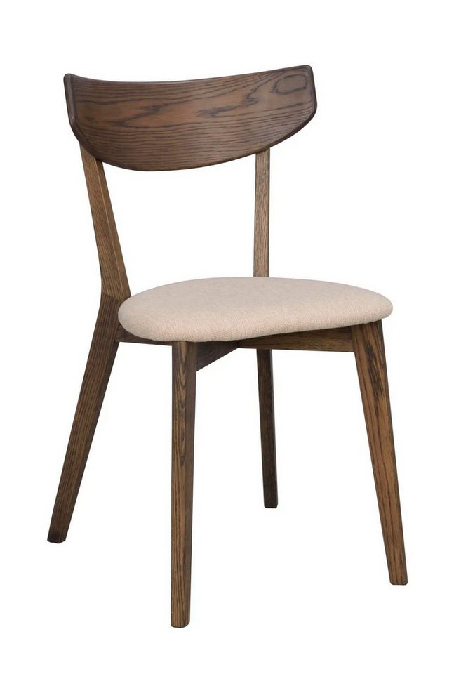 Maison ESTO Esszimmerstuhl LAMI 2ér Set Stuhl braun lackierte Eiche beiger Stoff gepolstert, 2er Set, aus Holz Maison ESTO Esszimmerstuhl LAMI 2ér Set Stuhl braun lackierte Eiche beiger Stoff gepolstert, 2er Set, aus Holz von Maison ESTO
