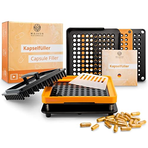 MAISON NATURELLE® Kapselfüller Gr. 00 mit detaillierter Anleitung – Kapselfüllmaschine Kapselfüller 00 Kapselfüller Leerkapseln Kapseln füllen kapselmaschine 00 kapselmaschine kapseln von Maison Naturelle