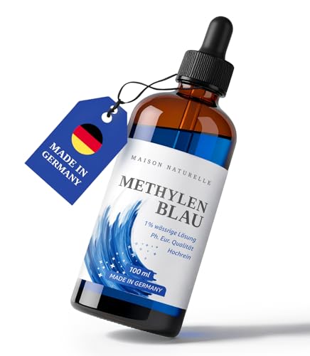 MAISON NATURELLE ® Methylenblau (100ml) hochdosierte Tropfen | Lösung mit 99,9% Reinheit | Hochdosiert Methylene Blue | Methylene Blau 1% Lösung von Maison Naturelle