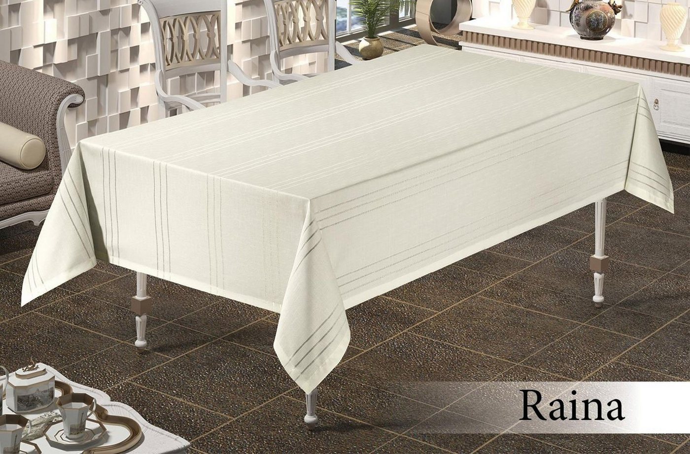 Maison Royale Tischdecke Poly Raina 160x220 cm (1-tlg), mit minimalistischem und elegantem Streifenmuster von Maison Royale