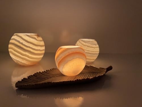 Maison Zoe 3er Set Halbkugelschale Alabaster Teelichthalter matt - handgeschnitzte Kerzenhalter - Deko - Windlichthalter Maison Zoe 3er Set Halbkugelschale Alabaster Teelichthalter matt - handgeschnitzte Kerzenhalter - Deko - Windlichthalter von Maison Zoe