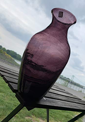 Maison Zoe Glasvase aus Recycling-Glas Belina - lila - groß - Durchmesser ≈ 12cm Höhe ≈ 29cm - 100% Handmade - Blumenvase - Vase mundgeblasen - Dekovase - Tischvase von Maison Zoe