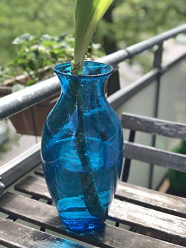 Maison Zoe Glasvase aus Recycling-Glas Belina - türkis - groß - Durchmesser ≈ 12cm Höhe ≈ 29cm - 100% Handmade - Blumenvase - Vase mundgeblasen - Dekovase - Tischvase von Maison Zoe